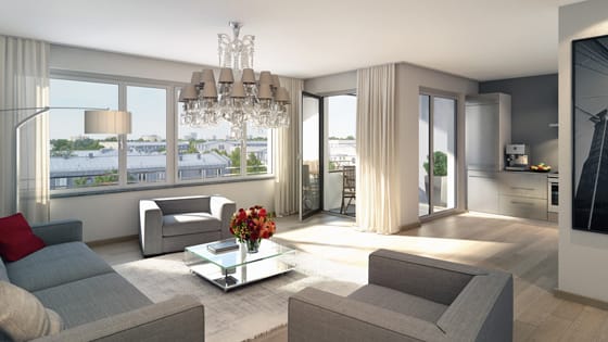 Gehobene Ausstattung im neubauvorhaben "Atrio Bogenhausen". Foto: Baywobau München