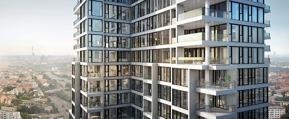 Künftiger Wohnturm: "Steglitzer Kreisel". Bild: CG Group