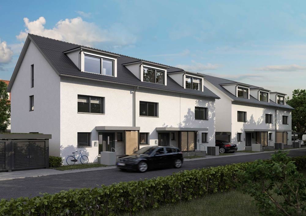 Auf den Fildern: Die Wohnbau Metzger + Co. KG realisiert die sechs „Reihenhäuser Ostfildern-Nellingen“.