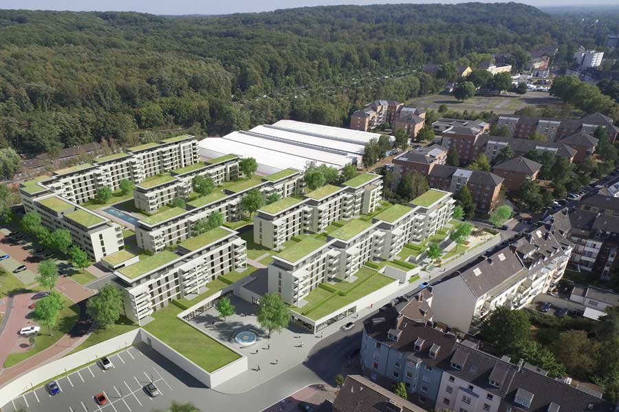 Düsseldorfs Neubau-Wohnquartier „Arcadia Höfe“ in Rath am Aaper Wald