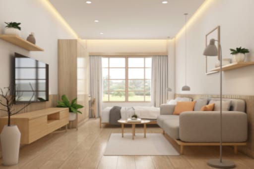 Clevere Grundrissgestaltung in der Einzimmerwohnung. 